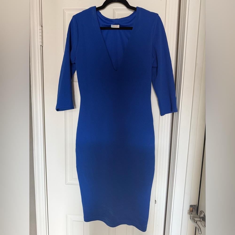 Rubber Ducky Productions Royal Blue V-Neck Dress